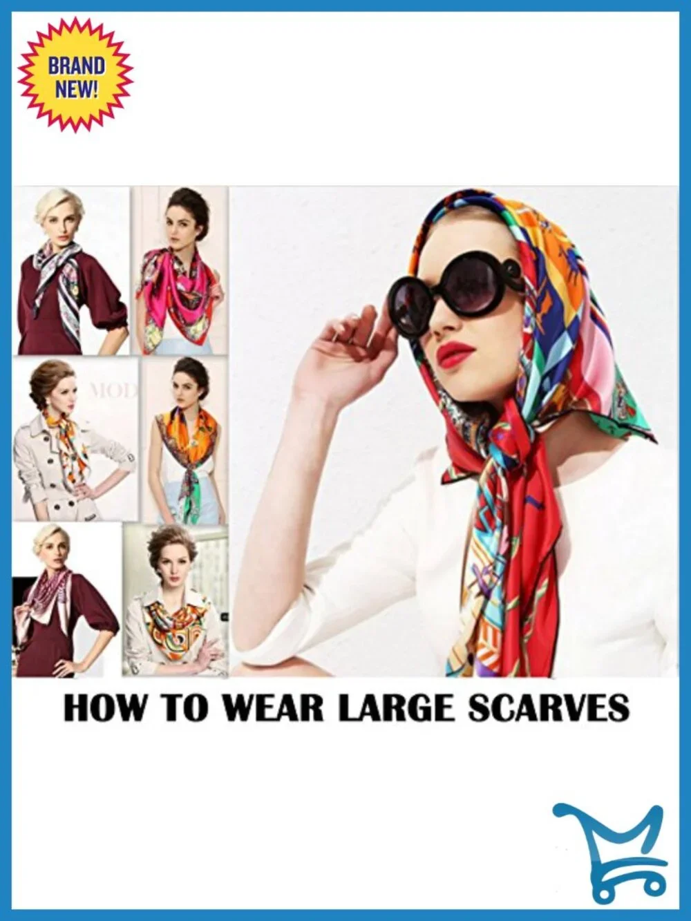 100% Silk Extra Large Fashion Scarf 42x42